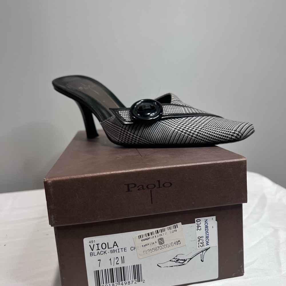 Paolo Chic Black and White Heels
